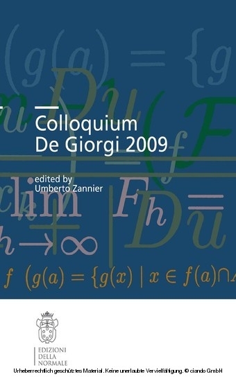Colloquium De Giorgi 2009 main product photo