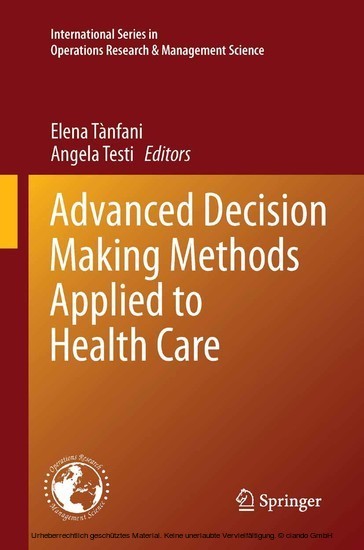 Advanced Decision Making Methods Applied to Health Care main product photo