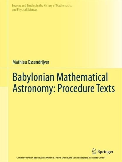 Babylonian Mathematical Astronomy: Procedure Texts main product photo