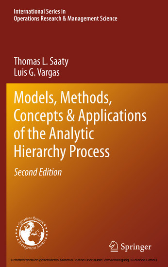 Models, Methods, Concepts & Applications of the Analytic Hierarchy Process main product photo