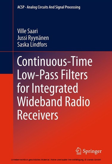 Continuous-Time Low-Pass Filters for Integrated Wideband Radio Receivers main product photo
