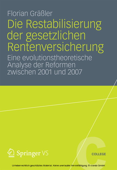 Die Restabilisierung der gesetzlichen Rentenversicherung main product photo