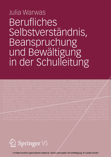 Berufliches Selbstverständnis, Beanspruchung und Bewältigung in der Schulleitung main product photo