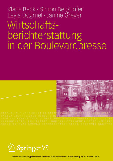 Wirtschaftsberichterstattung in der Boulevardpresse main product photo