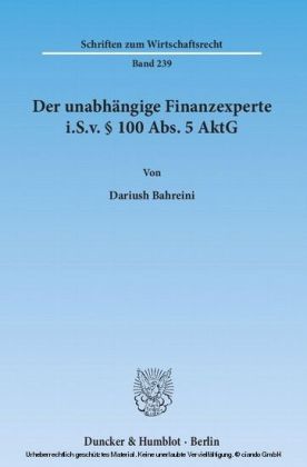 Der unabhängige Finanzexperte i.S.v. 100 Abs. 5 AktG. main product photo