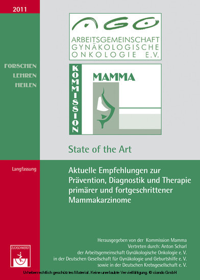 Aktuelle Empfehlungen zur Prävention, Diagnostik und Therapie primärer und fortgeschrittener Mammakarzinome main product photo