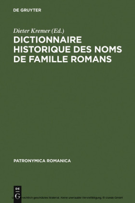 Dictionnaire historique des noms de famille romans