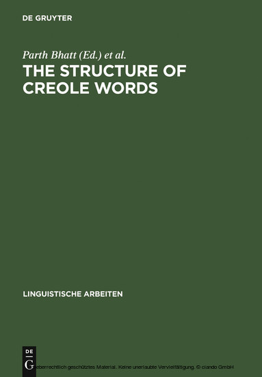 The Structure of Creole Words main product photo