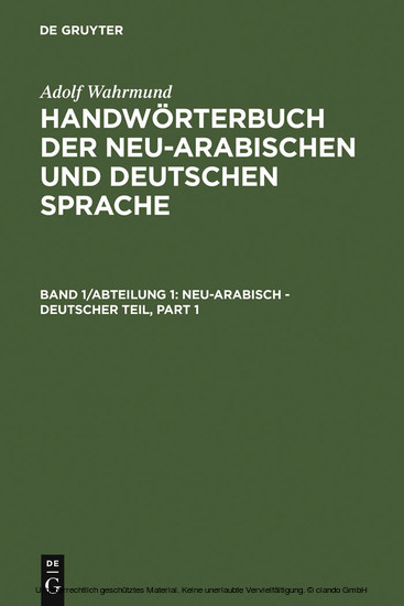 Neu-arabisch - deutscher Teil main product photo