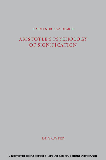 Aristotle's Psychology of Signification main product photo