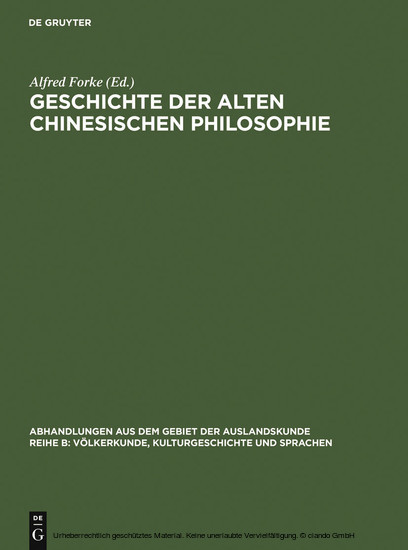 Geschichte der alten chinesischen Philosophie main product photo