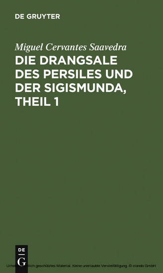 Die Drangsale des Persiles und der Sigismunda, Theil 1 main product photo
