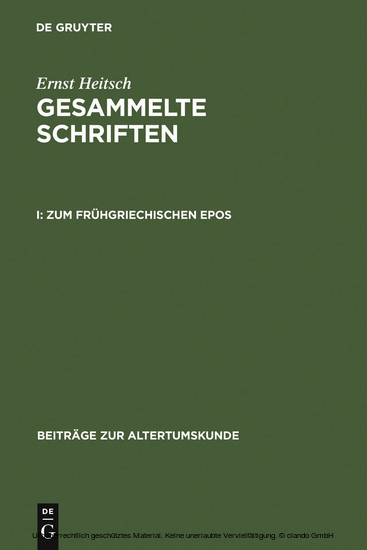 Zum frühgriechischen Epos main product photo