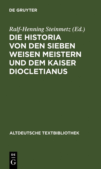 Die Historia von den sieben weisen Meistern und dem Kaiser Diocletianus main product photo
