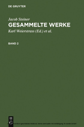Jacob Steiner: Gesammelte Werke. Band 2. Bd.2