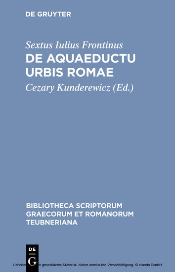 De aquaeductu urbis Romae main product photo