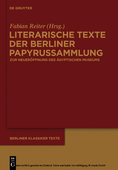 Literarische Texte der Berliner Papyrussammlung main product photo