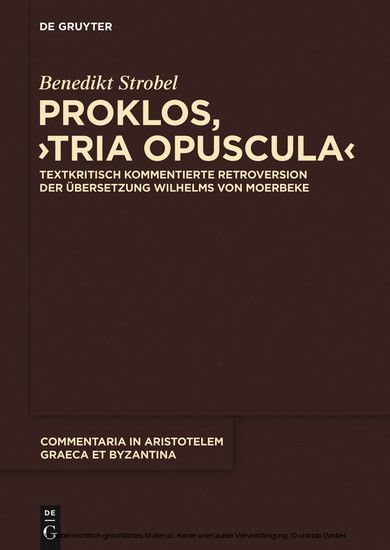 Proklos, 'Tria opuscula' main product photo