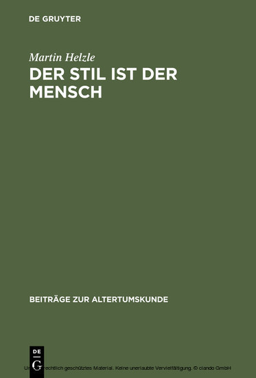 Der Stil ist der Mensch main product photo