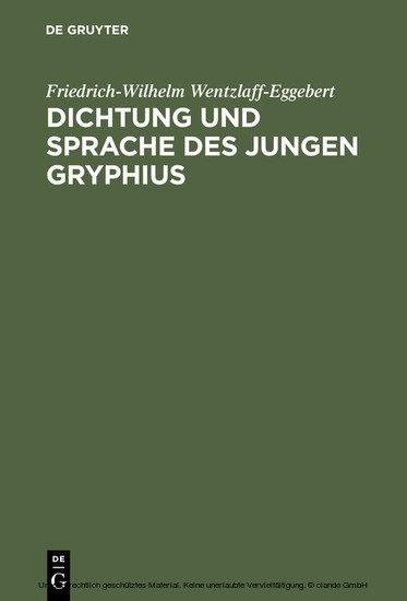 Dichtung und Sprache des jungen Gryphius main product photo