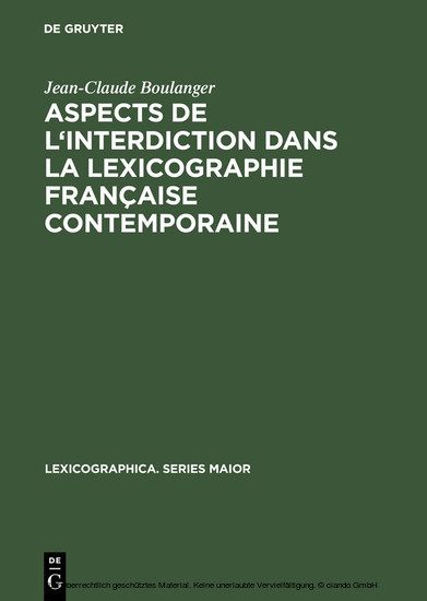 Aspects de l'interdiction dans la lexicographie française contemporaine main product photo