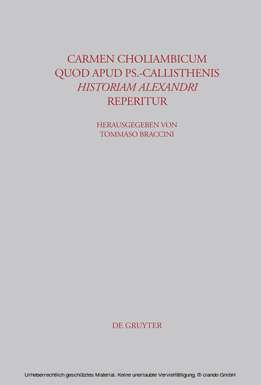 Carmen choliambicum quod apud Ps.-Callisthenis Historiam Alexandri reperitur main product photo