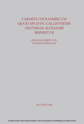 Carmen choliambicum quod apud Ps.-Callisthenis Historiam Alexandri reperitur