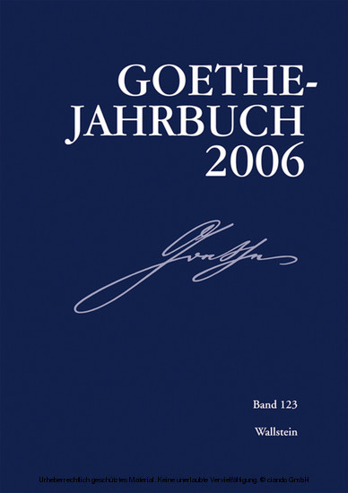 Goethe-Jahrbuch 123, 2006 main product photo