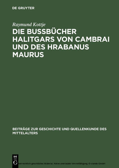 Die Bußbücher Halitgars von Cambrai und des Hrabanus Maurus main product photo
