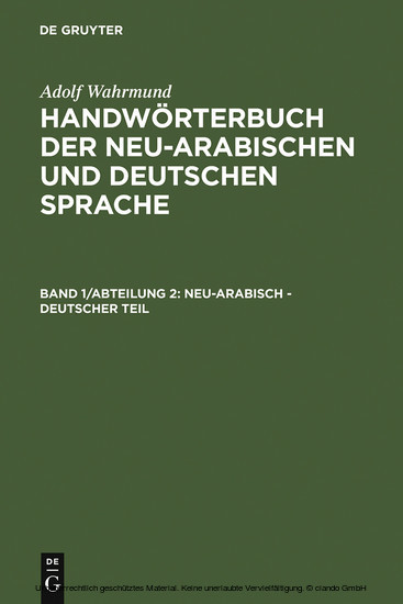 Neu-arabisch - deutscher Teil main product photo