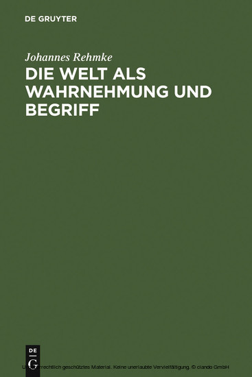 Die Welt als Wahrnehmung und Begriff main product photo