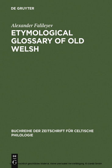 Etymological Glossary of Old Welsh main product photo