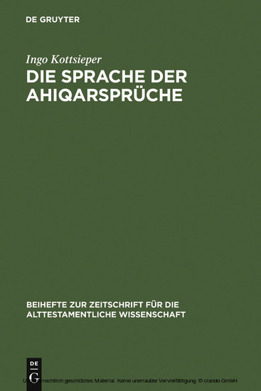 Die Sprache der Ahiqarsprüche main product photo