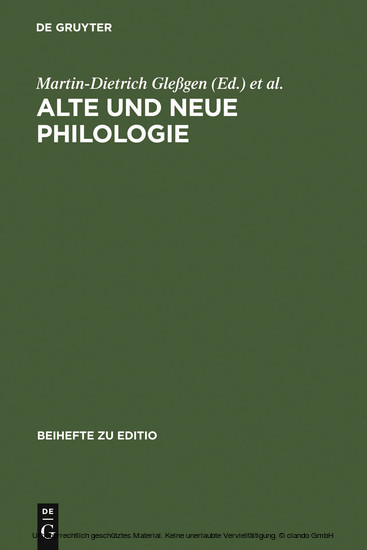 Alte und neue Philologie main product photo
