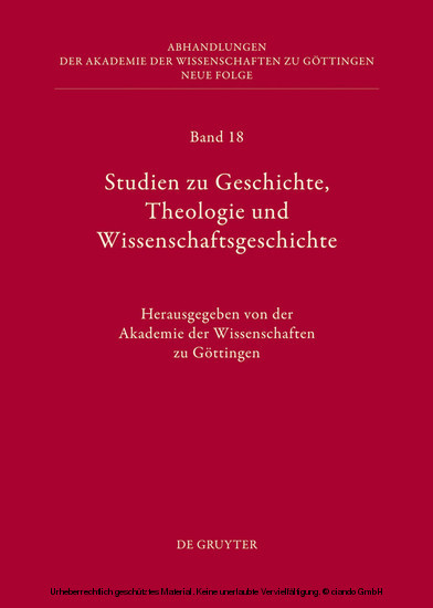 Studien zu Geschichte, Theologie und Wissenschaftsgeschichte main product photo
