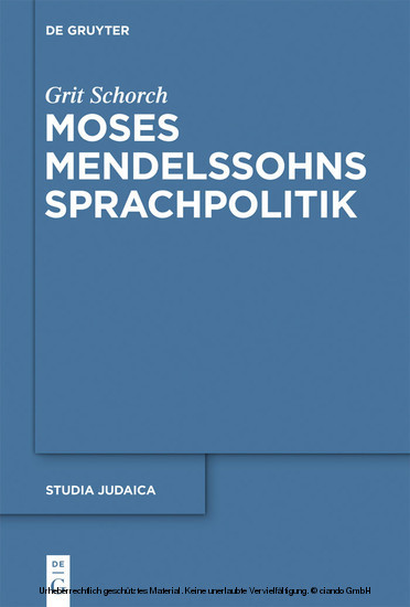 Moses Mendelssohns Sprachpolitik main product photo