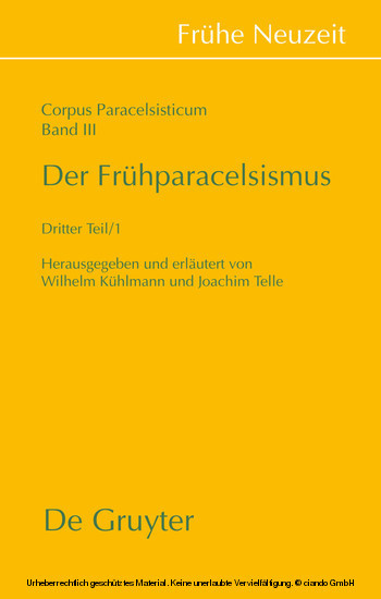 Der Frühparacelsismus / Teil 3 main product photo