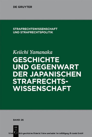 Geschichte und Gegenwart der japanischen Strafrechtswissenschaft main product photo