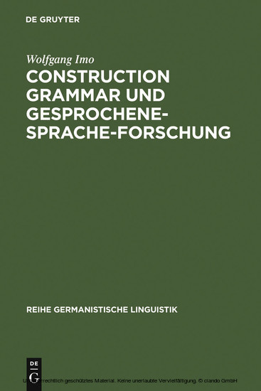 Construction Grammar und Gesprochene-Sprache-Forschung main product photo
