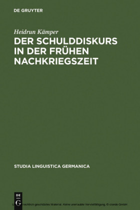 Der Schulddiskurs in der frühen Nachkriegszeit