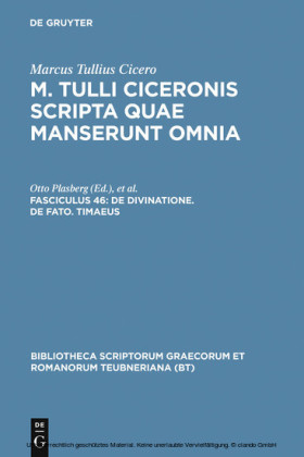 De divinatione. De fato. Timaeus