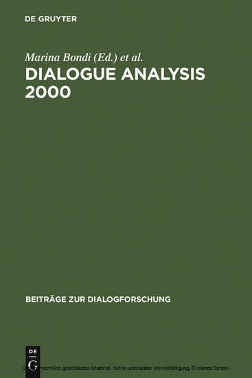 Dialogue Analysis 2000 main product photo