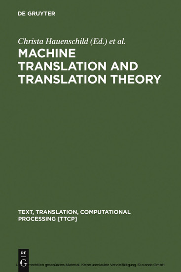 Machine Translation and Translation Theory main product photo