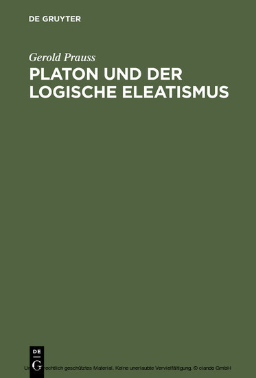 Platon und der logische Eleatismus main product photo