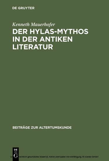 Der Hylas-Mythos in der antiken Literatur main product photo