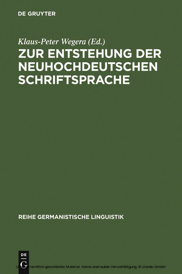 Zur Entstehung der neuhochdeutschen Schriftsprache main product photo
