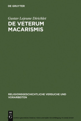 De veterum macarismis