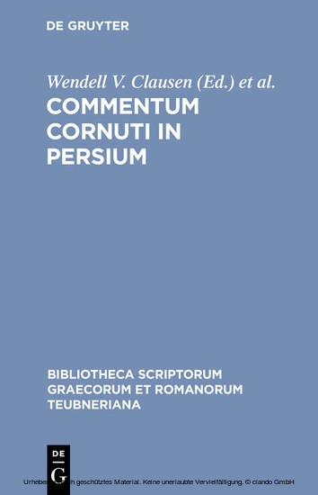 Commentum Cornuti in Persium main product photo