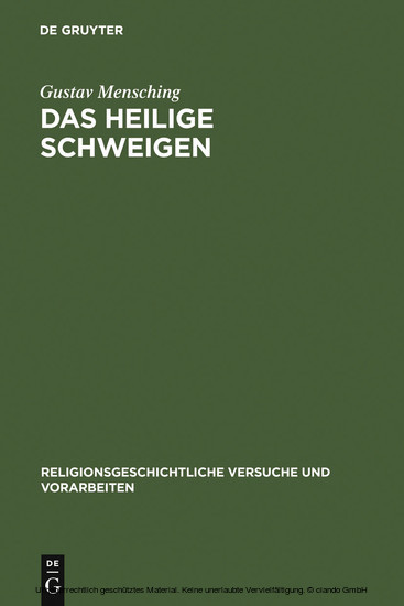Das heilige Schweigen main product photo