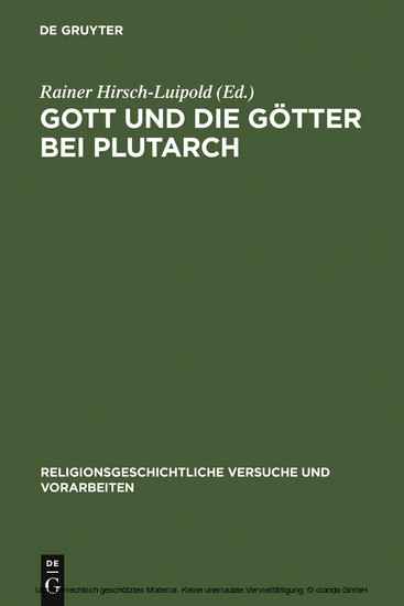 Gott und die Götter bei Plutarch main product photo